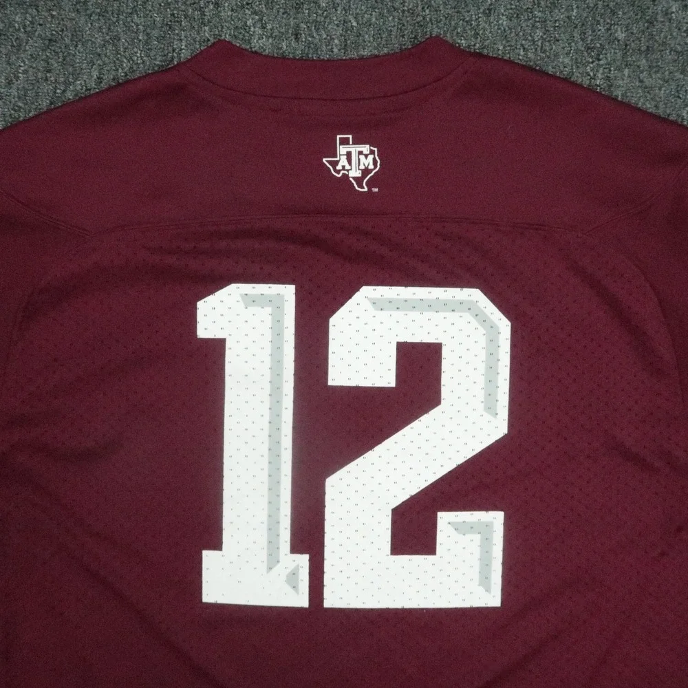 Texas‎ A&M Aggies Jersey Mens Large Adidas Maroon 12th Man Football #12